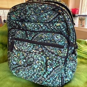 Vera Bradley Black and Blue Floral Backpack